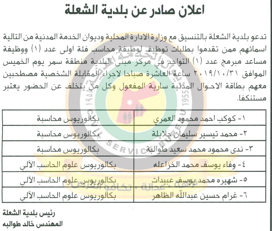 وظائف شاغرة ومدعوون للتعيين في مختلف الوزارات - أسماء