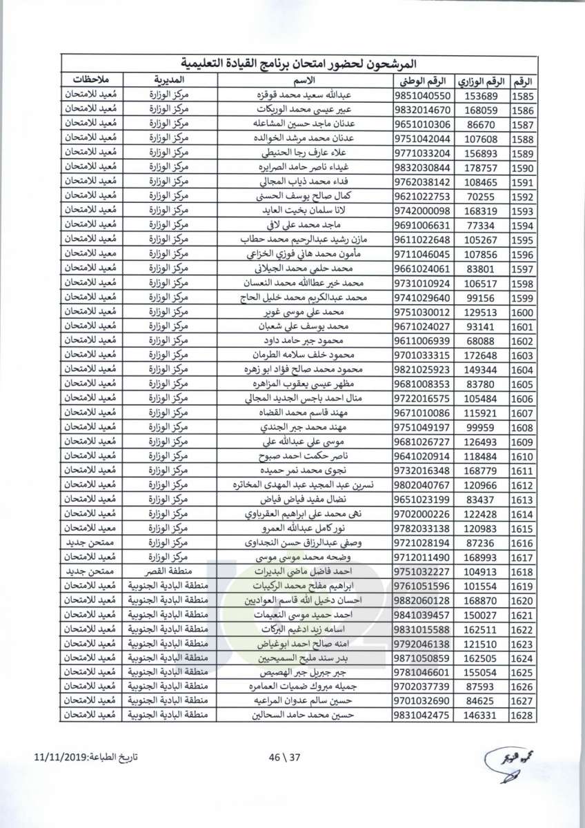 مواعيد امتحان انتل للراسبين والغائبين عن الامتحانات السابقة -اسماء