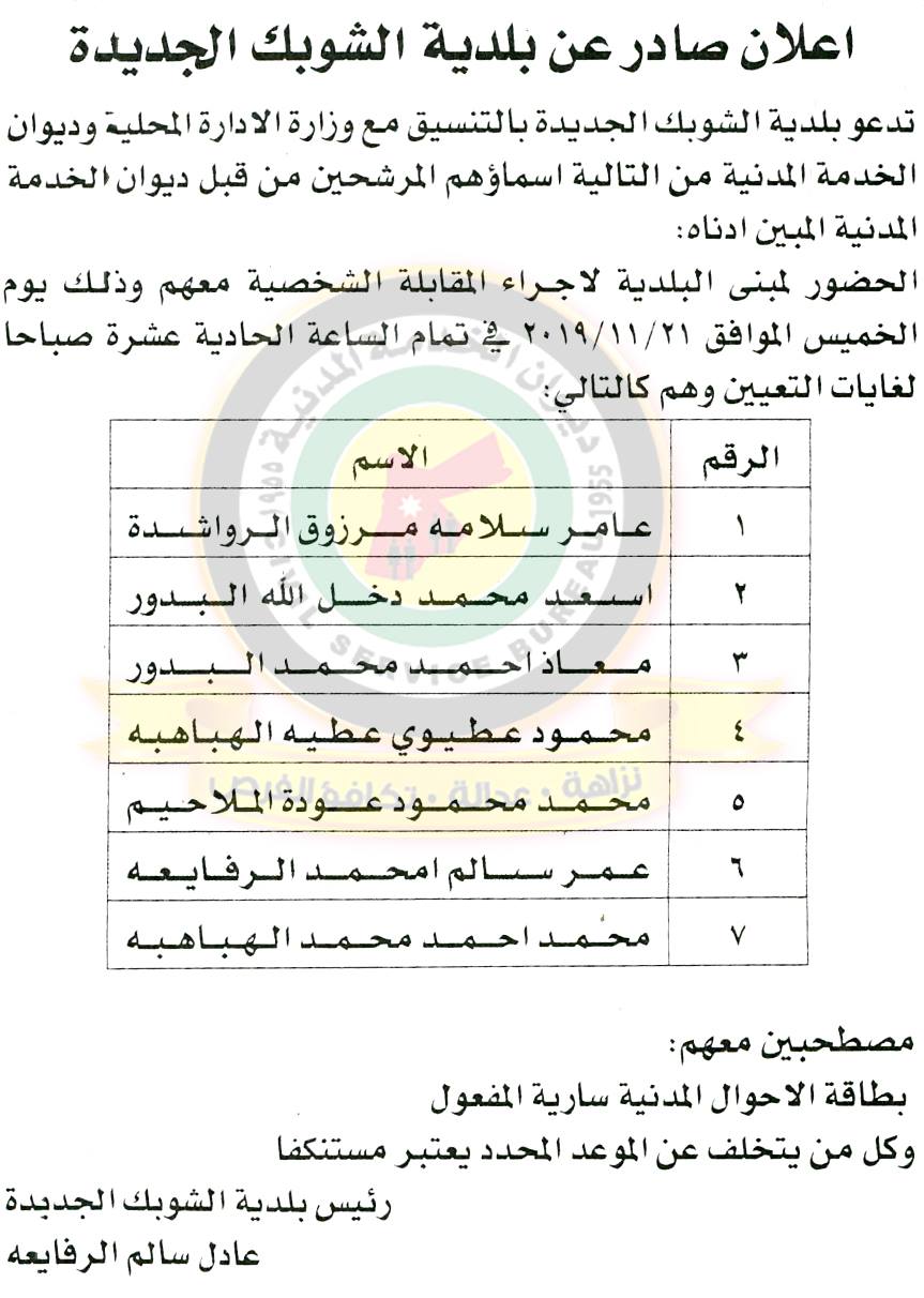 مدعوون للتعيين  ووظائف شاغرة في مختلف الوزارات - أسماء