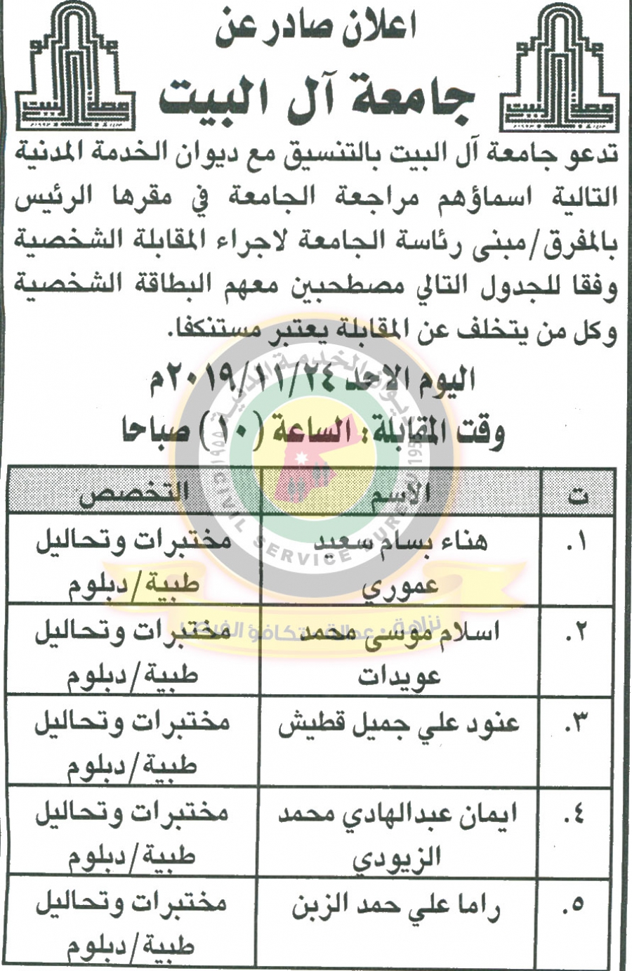 الخدمة المدنية يعلن وظائف شاغرة ومدعوون للتعيين في مختلف الوزارات - أسماء