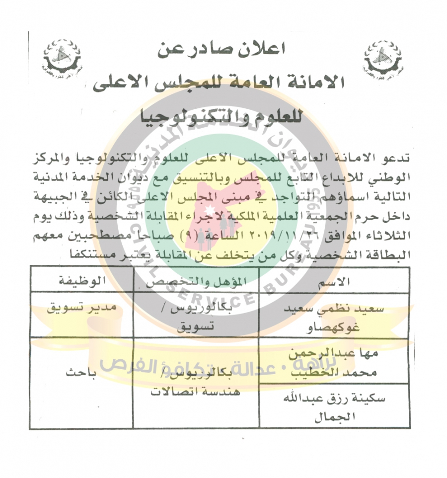 وظائف شاغرة ومدعوون للتعيين في مختلف الوزارات - أسماء