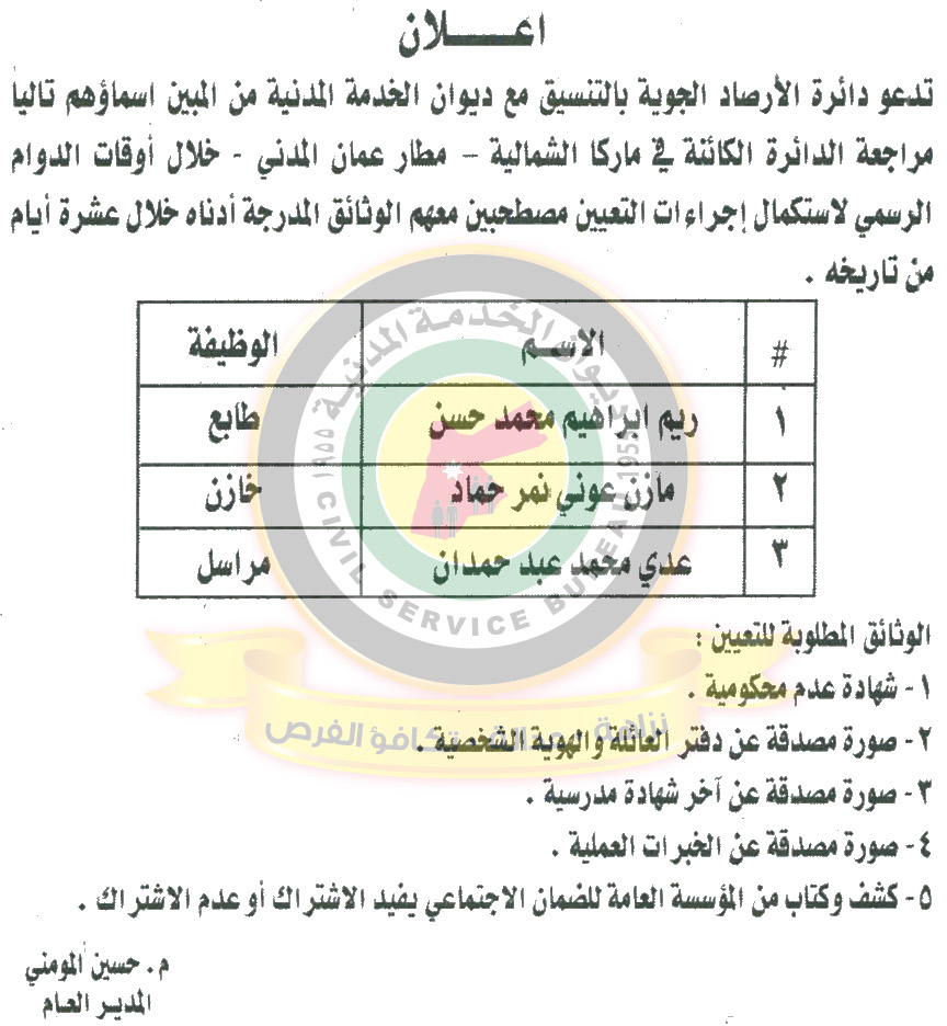 وظائف شاغرة ومدعوون للتعيين في مختلف الوزارات - أسماء