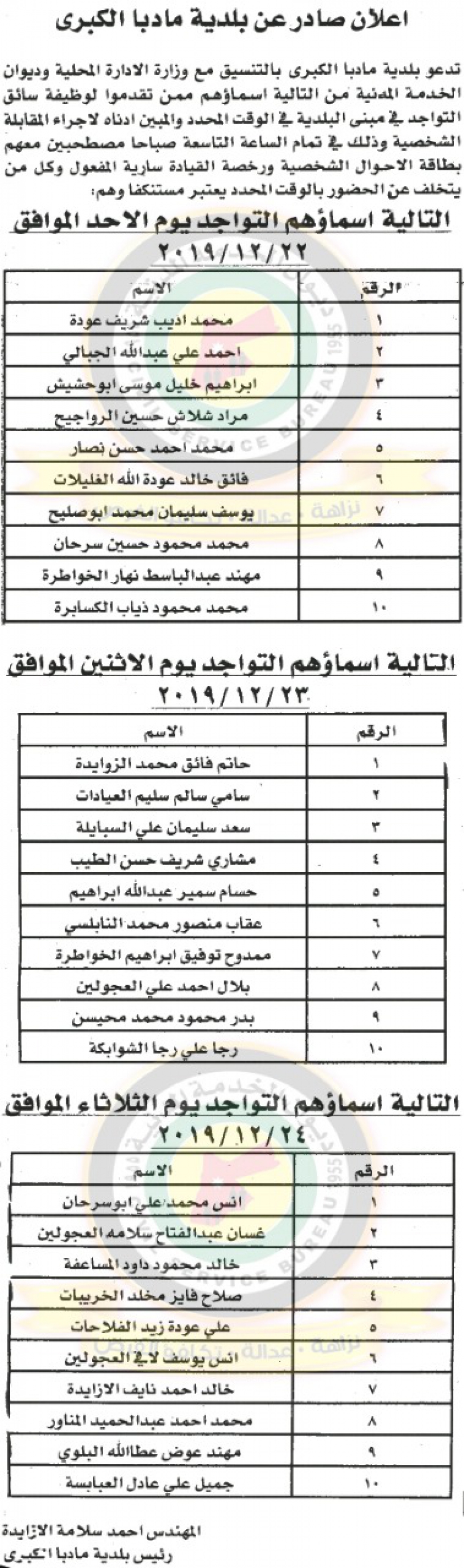 وظائف شاغرة ومدعوون للتعيين - أسماء