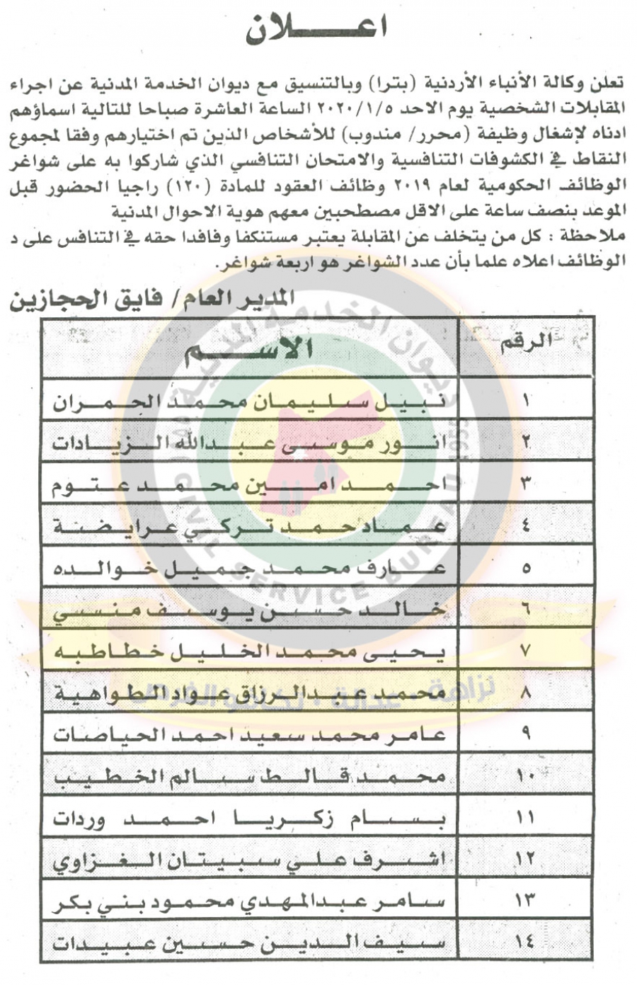 وظائف شاغرة ومدعوون للتعيين في مختلف الوزارات - أسماء