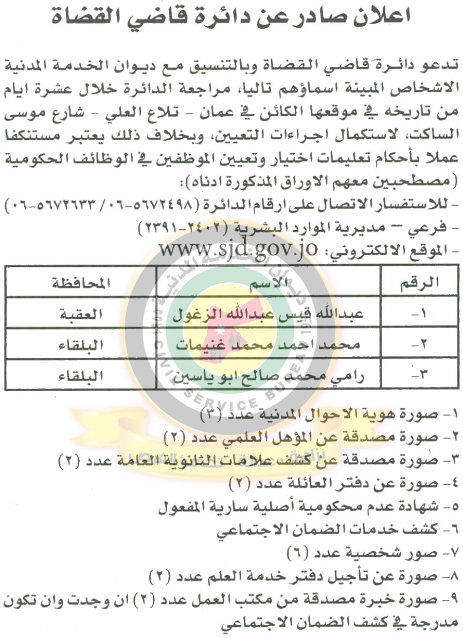 مدعوون لاستكمال اجراءات التعيين.. (اسماء)