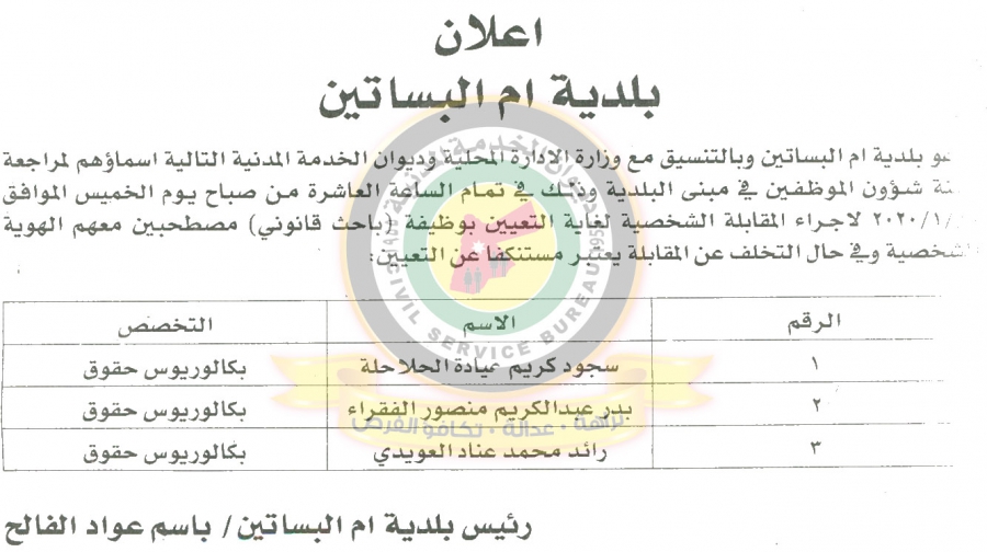 وظائف شاغرة ومدعوون للتعيين في مختلف الوزارات - أسماء