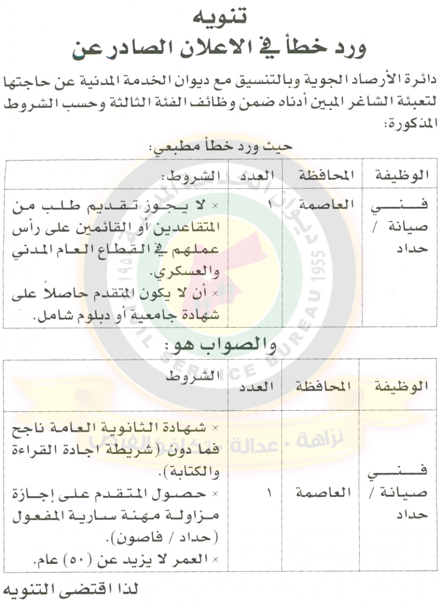 وظائف شاغرة ومدعوون للتعيين في مختلف الوزارات - أسماء