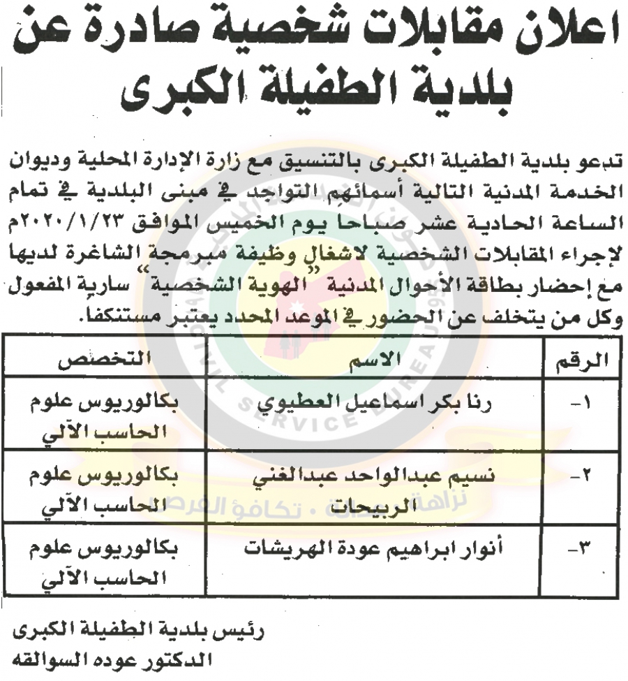 وظائف شاغرة ومدعوون للتعيين في مختلف الوزارات - أسماء