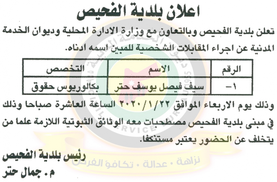 وظائف شاغرة ومدعوون للتعيين في مختلف الوزارات - أسماء