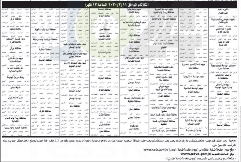 مدعوون للامتحان التنافسي للتعيين في التربية و مختلف الوزارات - أسماء