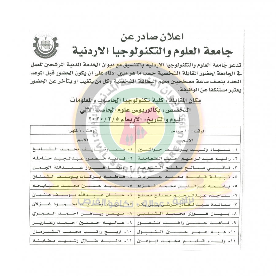 وظائف شاغرة ومدعوون للتعيين في مختلف الوزارات - أسماء