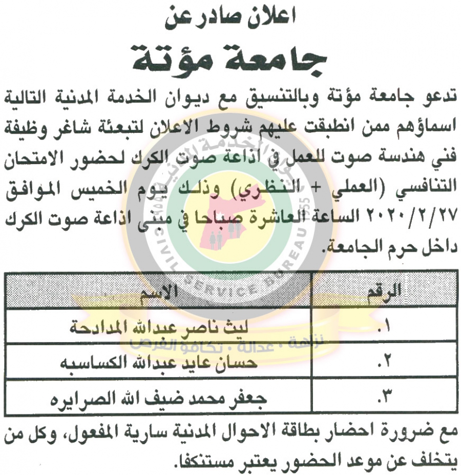 وظائف شاغرة ومدعوون للتعيين في مختلف الوزارات - أسماء