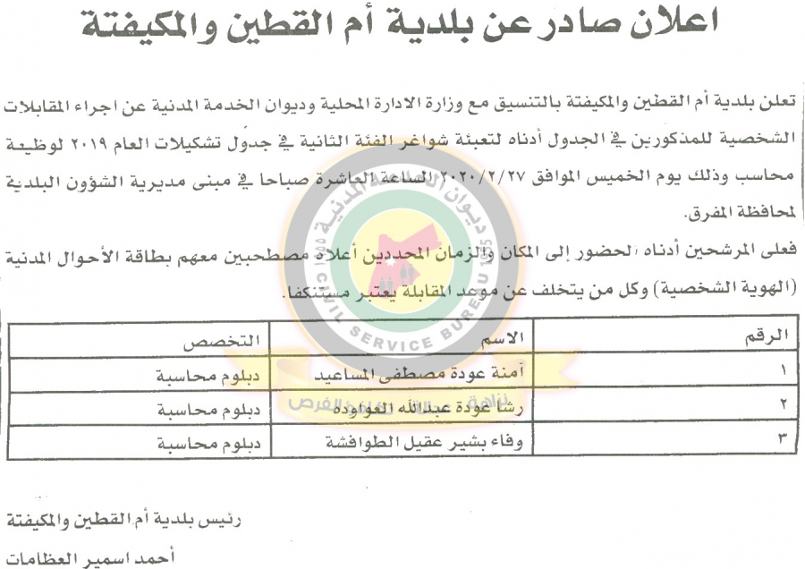 وظائف شاغرة ومدعوون للتعيين في مختلف الوزارات - أسماء