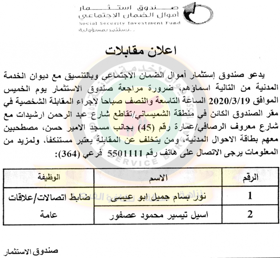 وظائف شاغرة ومدعوون للتعيين في مختلف الوزارات - أسماء