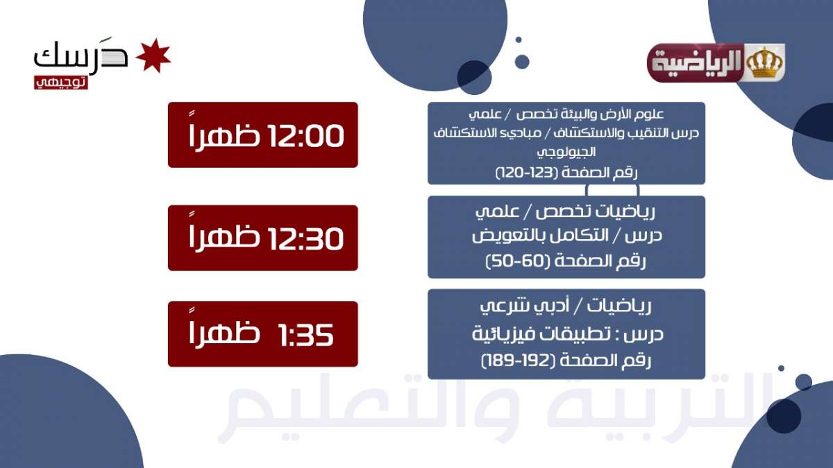 التربية تعلن جدول الدروس المتلفزة لطلبة التوجيهي ليوم غد  - تفاصيل