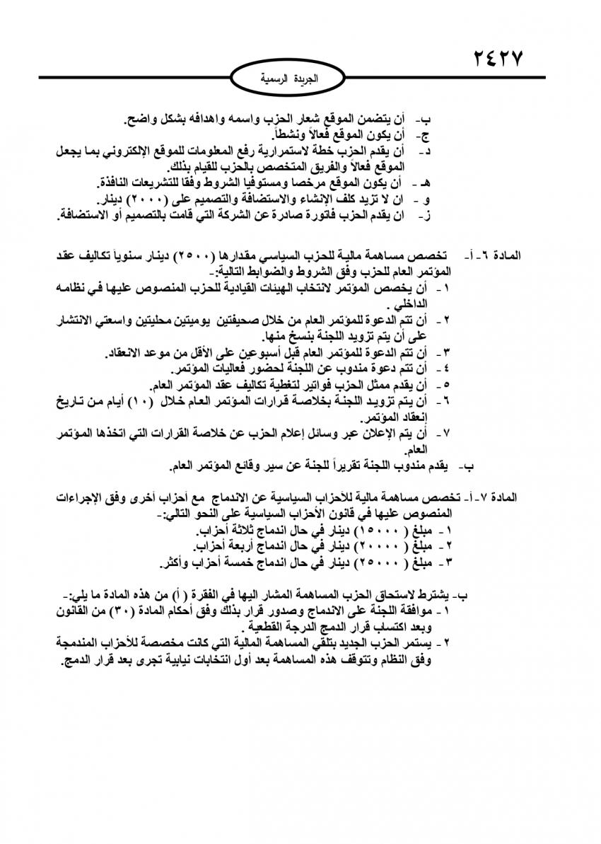 تعليمات دعم الاحزاب تدخل حيز التنفيذ - تفاصيل