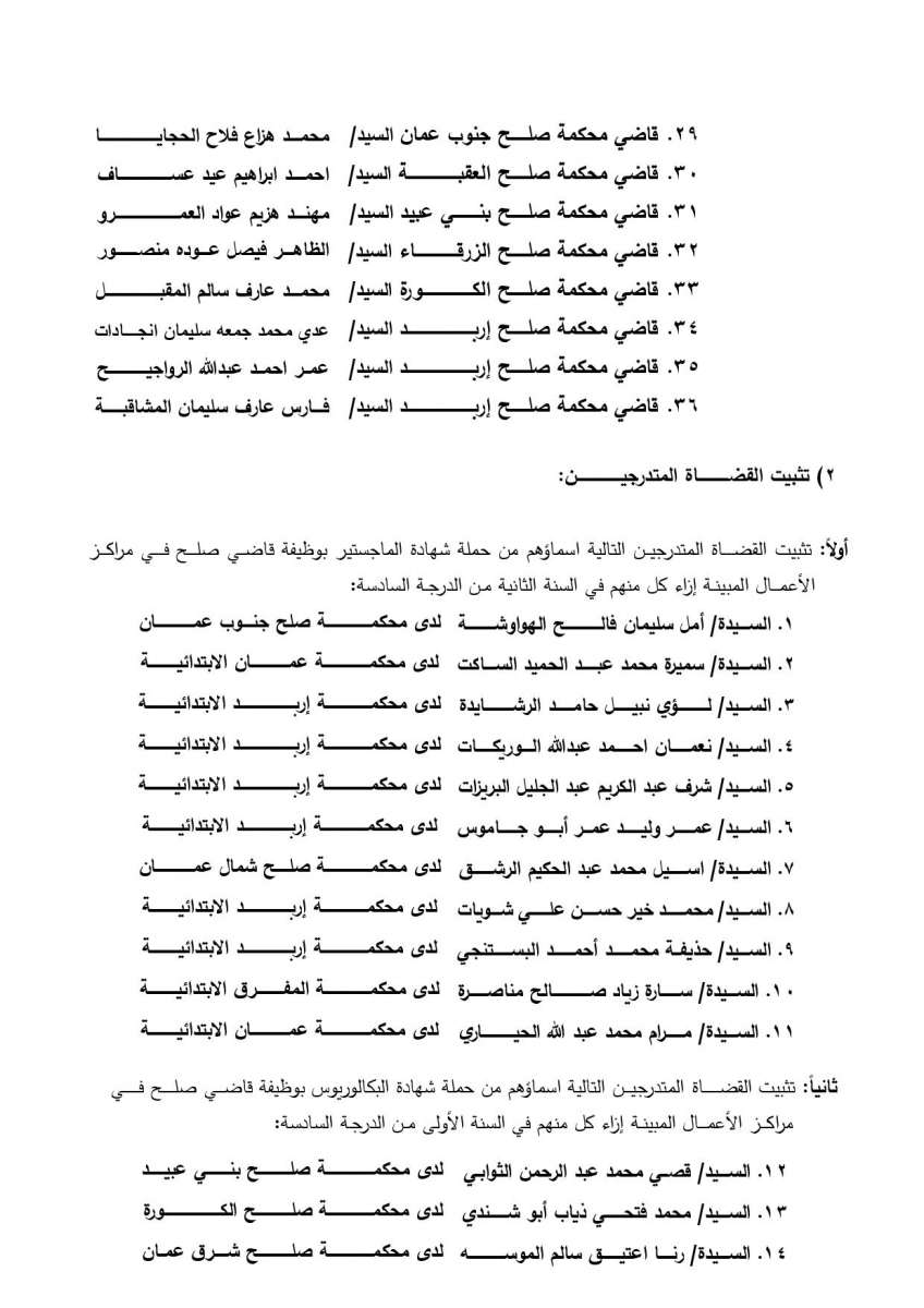 ترفيعات وتشكيلات جديدة في القضاء.. أسماء 