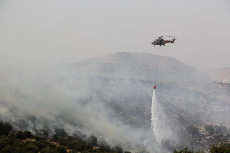 الدفاع المدني يكافح حريقا واسعا في غابات عجلون  صور