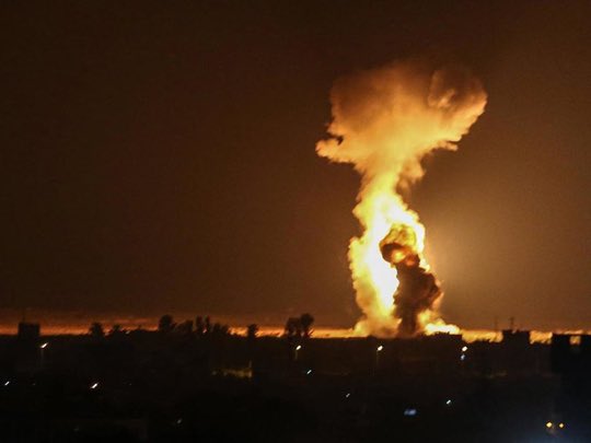 طائرات الاحتلال تستهدف عدة مواقع مدنية في قطاع غزة  صور