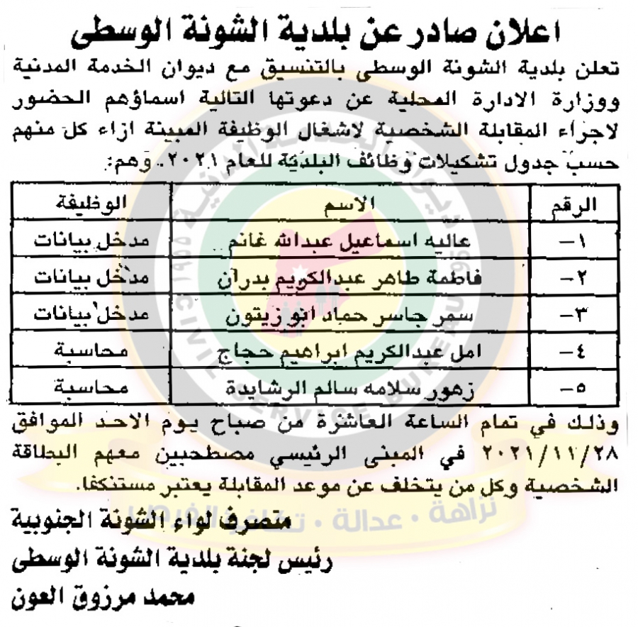 اعلان هام صادر عن ديوان الخدمة المدنية لتعيين موظفين.. اسماء