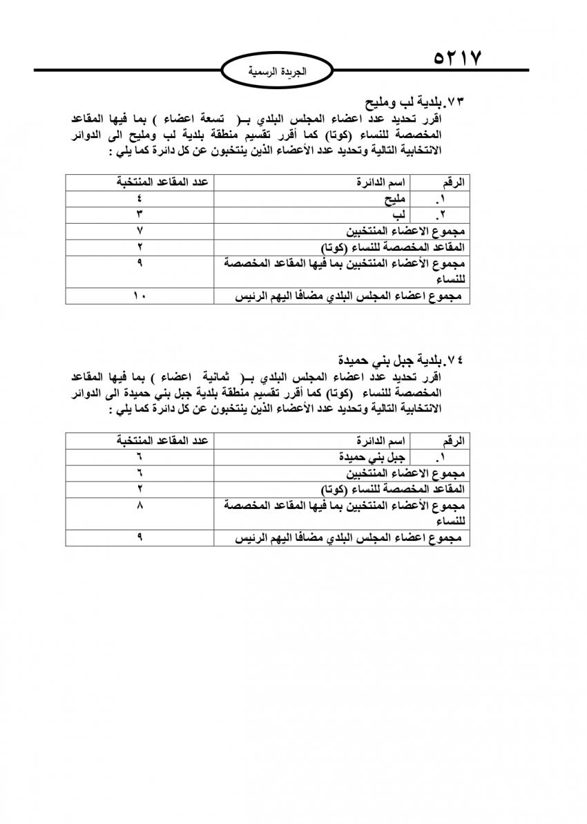 قرار بتحديد أعضاء المجالس البلدية (تفاصيل)