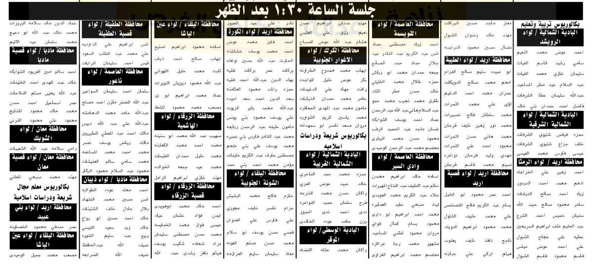 مدعوون لحضور الامتحان التنافسي (أسماء)