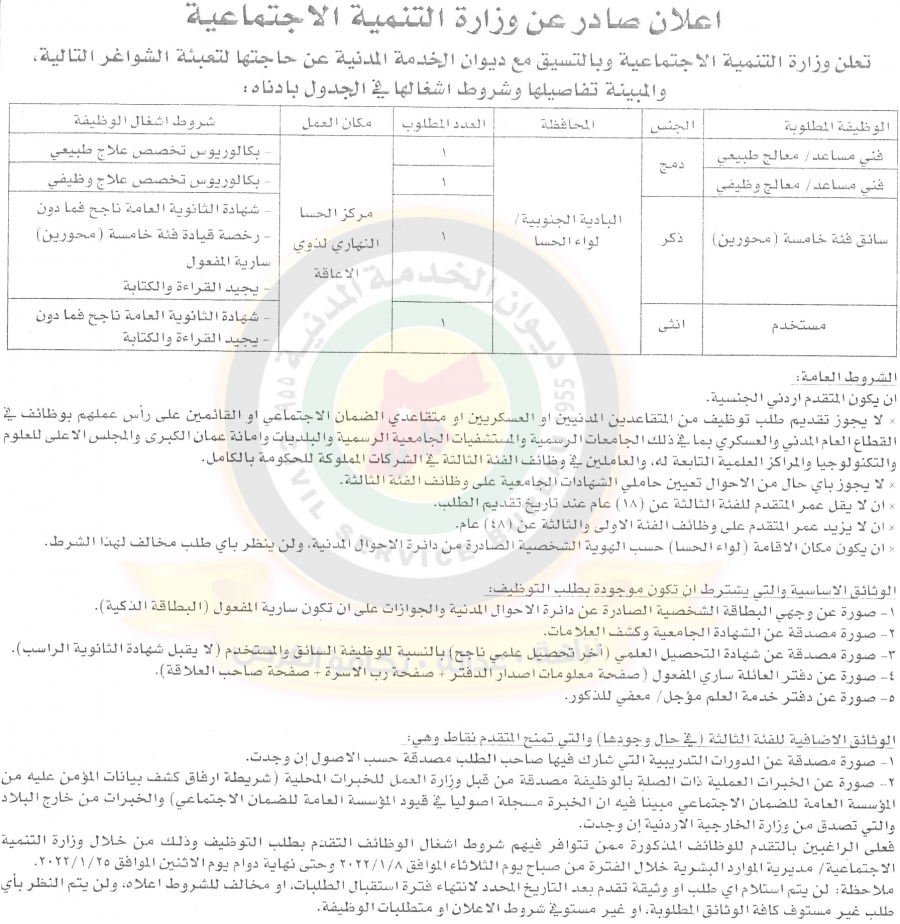 وظائف شاغرة ومدعوون للتعيين في مختلف الوزارات - أسماء