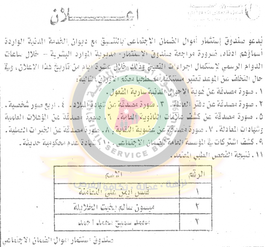 وظائف شاغرة ومدعوون للتعيين - أسماء