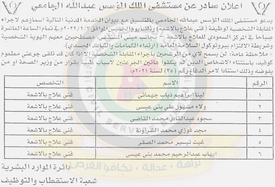 مدعوون لحضور الامتحان التنافسي (أسماء)