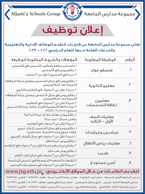 وظائف شاغرة في مختلف التخصصات - رابط التقديم