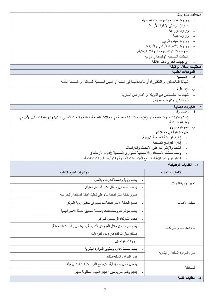 الحكومة تعلن عن وظيفة قيادية شاغرة