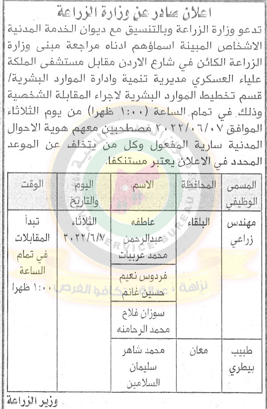 وظائف شاغرة ومدعوون للتعيين - أسماء