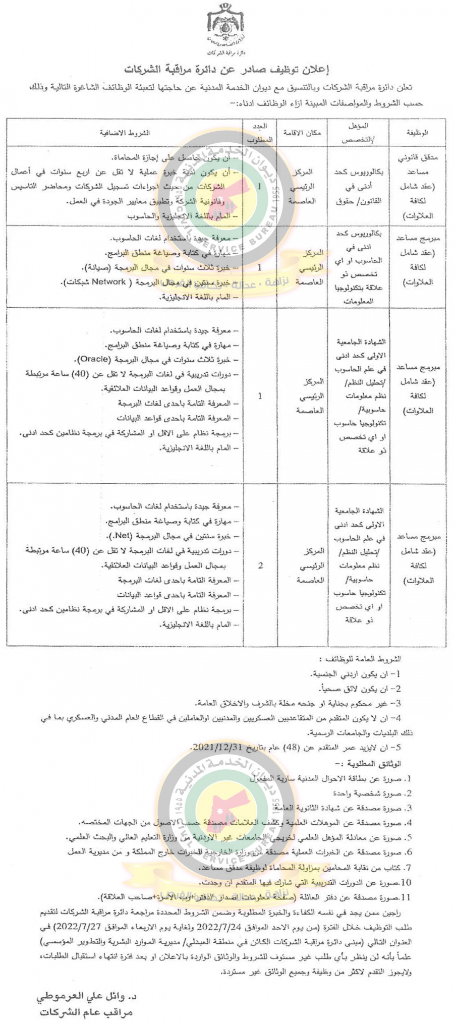 وظائف شاغرة ومدعوون للتعيين - أسماء