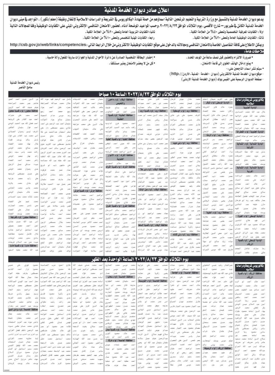 “التربية” تدعو مرشحين لحضور الامتحان التنافسي وآخرين للتعيين (أسماء)