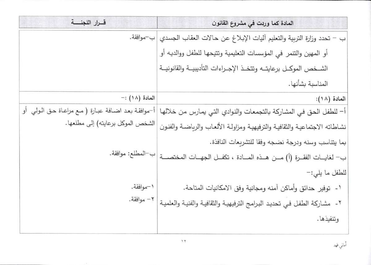 الاردن24 تنشر تعديلات اللجنة المشتركة على قانون حقوق الطفل - وثائق