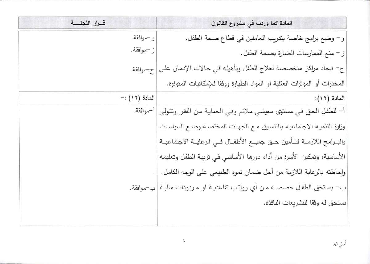 الاردن24 تنشر تعديلات اللجنة المشتركة على قانون حقوق الطفل - وثائق