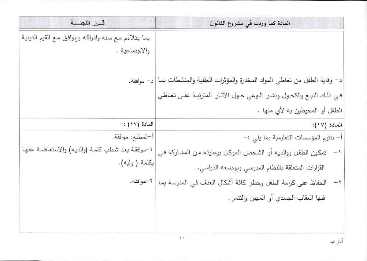 الاردن24 تنشر تعديلات اللجنة المشتركة على قانون حقوق الطفل - وثائق