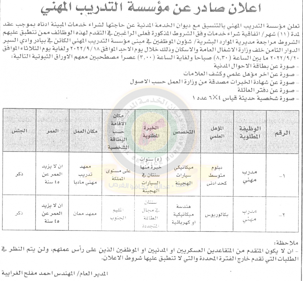 وظائف شاغرة ومدعوون للتعيين - أسماء