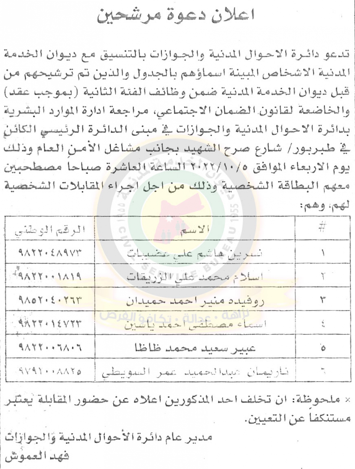 وظائف شاغرة ومدعوون للتعيين - أسماء