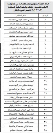 هام من الصحة للطلبة المقبولين في كليات التمريض والقبالة والمهن الطبية المساندة - أسماء