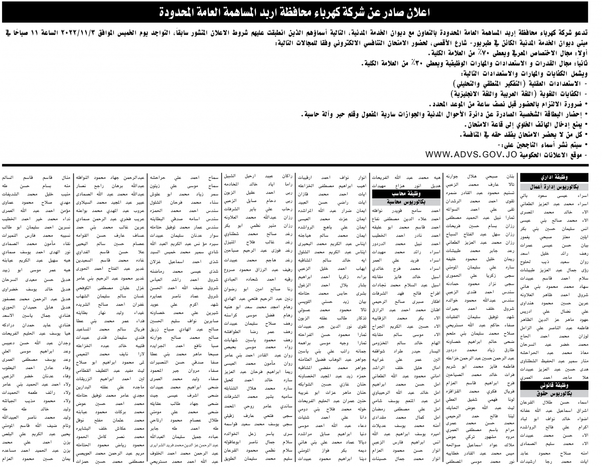 وظائف شاغرة ومدعوون للتعيين - أسماء