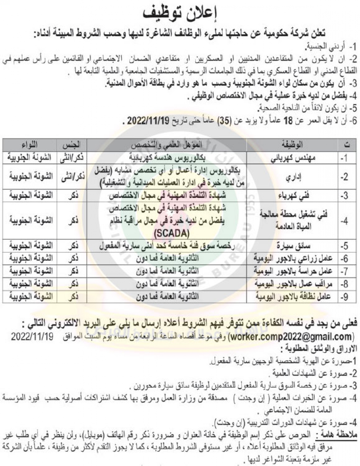 وظائف شاغرة ومدعوون للتعيين - أسماء