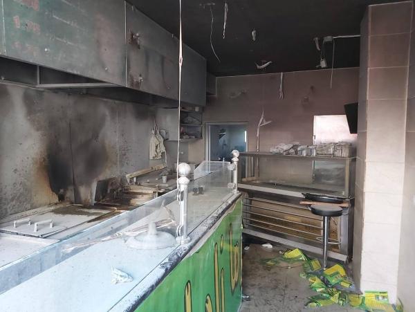 4 اصابات بحريق مطعم في جرش