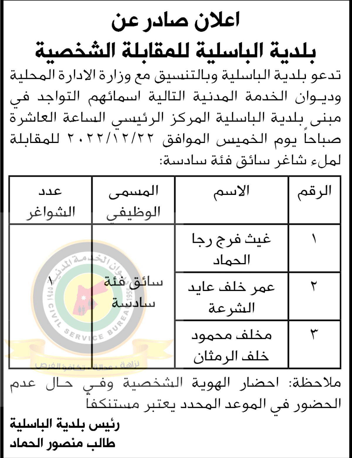 وظائف شاغرة ومدعوون للتعيين (أسماء + تفاصيل)