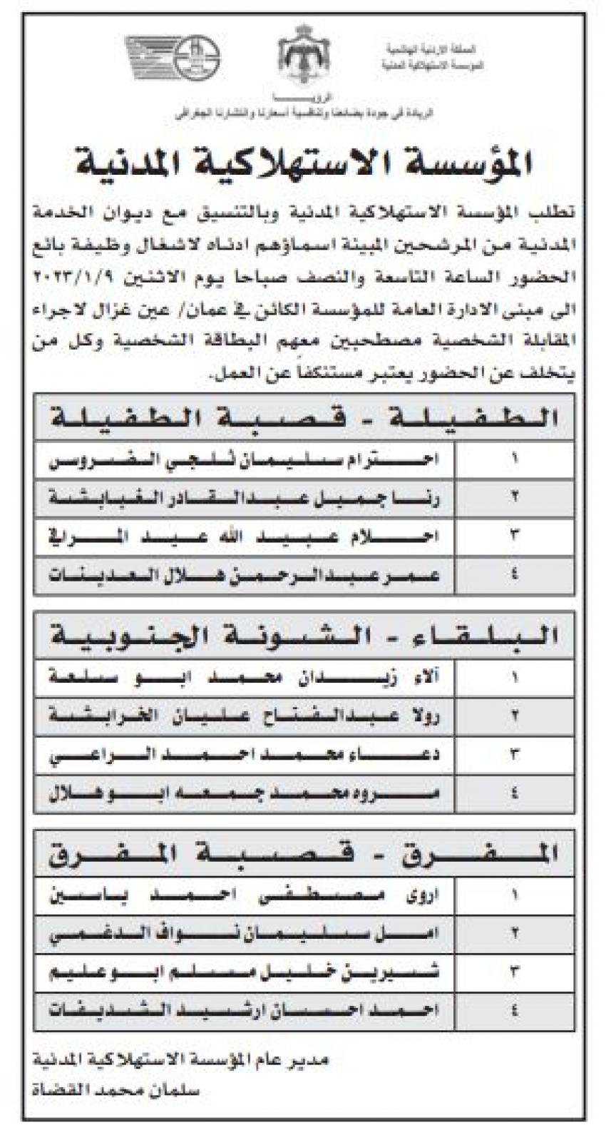 وظائف شاغرة ومدعوون للتعيين (أسماء)