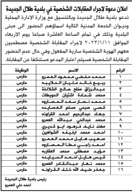 مدعوون للتعيين في وزارات ومؤسسات حكومية (أسماء)