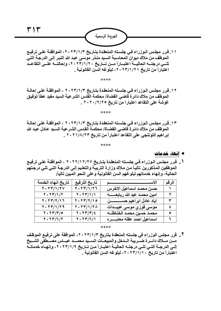 احالات الى التقاعد في مختلف المؤسسات والوزارات - اسماء