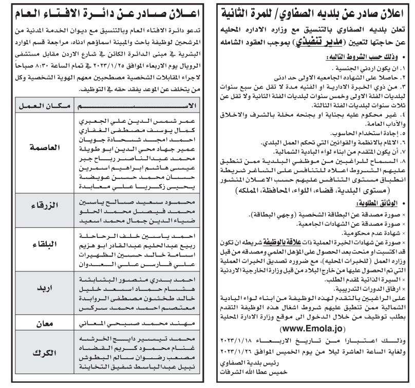 وظائف شاغرة ومدعوون للتعيين في مؤسسات حكومية - تفاصيل