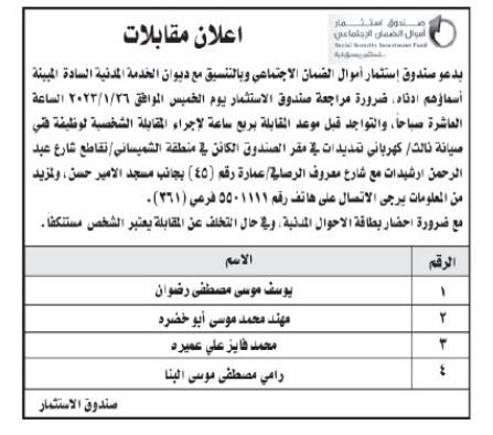 مؤسسات حكومية تعلن حاجتها لتعيين وتعبئة وظائف شاغرة - (أسماء + تفاصيل)