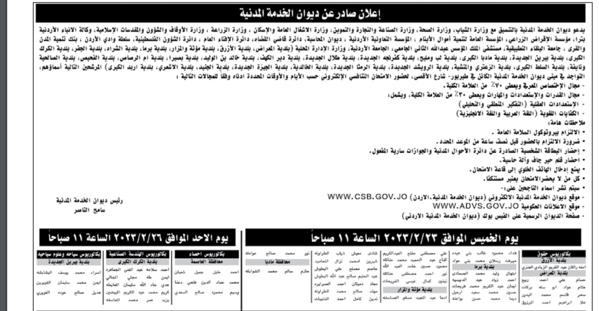 مئات المدعوين لإجراء الامتحان التنافسي وشواغر وظيفية - تفاصيل